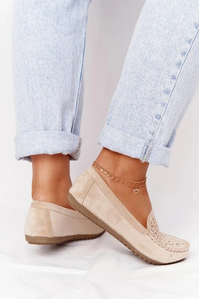 New Damskie Zamszowe Mokasyny Beżowe Molly Damskie Mokasyny Damskie Zamszowe