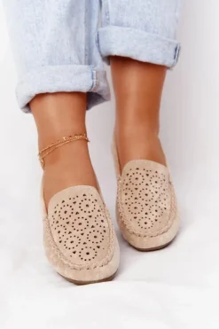 New Damskie Zamszowe Mokasyny Beżowe Molly Damskie Mokasyny Damskie Zamszowe