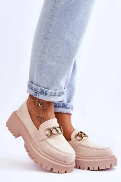 Mokasyny Na Platformie|Mokasyny Damskie Zamszowe></noscript>Boto Damskie Zamszowe Mokasyny Na Platformie Jasnobeżowe Larey