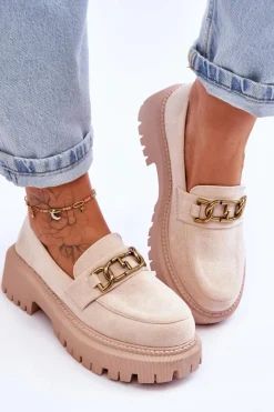 Mokasyny Na Platformie|Mokasyny Damskie Zamszowe></noscript>Boto Damskie Zamszowe Mokasyny Na Platformie Jasnobeżowe Larey