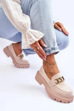 Mokasyny Na Platformie|Mokasyny Damskie Zamszowe></noscript>Boto Damskie Zamszowe Mokasyny Na Platformie Jasnobeżowe Larey