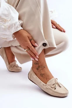 Online Boto Damskie Zamszowe Mokasyny Beżowe Si Passione Beżowy