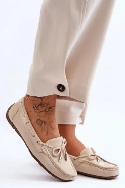 Online Boto Damskie Zamszowe Mokasyny Beżowe Si Passione Beżowy