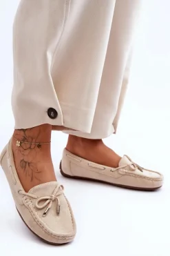 Online Boto Damskie Zamszowe Mokasyny Beżowe Si Passione Beżowy