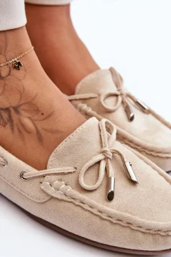 Online Boto Damskie Zamszowe Mokasyny Beżowe Si Passione Beżowy