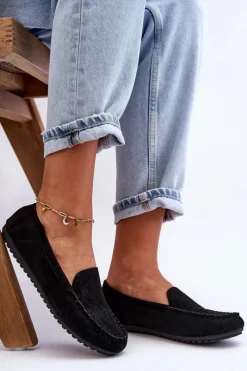 Online Damskie Zamszowe Mokasyny Czarne Molly Damskie Mokasyny Damskie Zamszowe