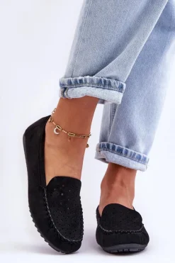 Online Damskie Zamszowe Mokasyny Czarne Molly Damskie Mokasyny Damskie Zamszowe