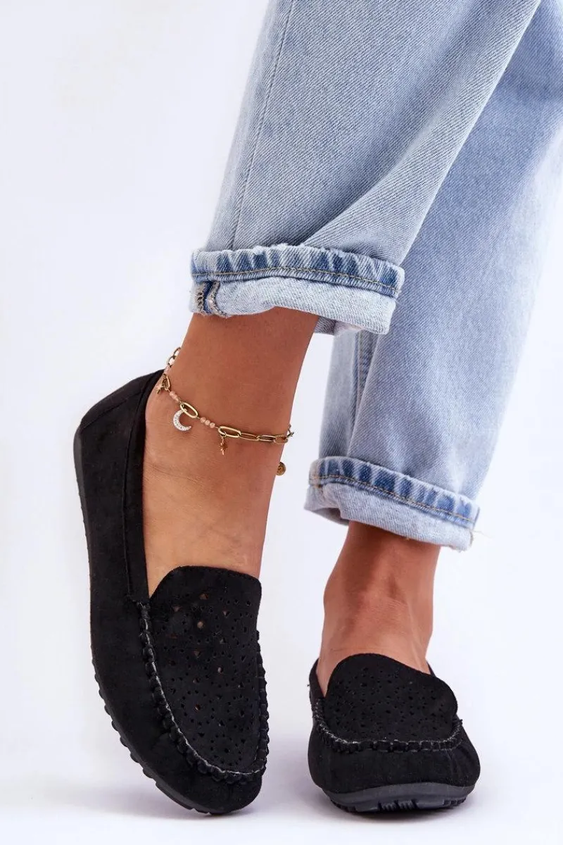 Online Damskie Zamszowe Mokasyny Czarne Molly Damskie Mokasyny Damskie Zamszowe