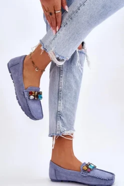 Clearance Damskie Zamszowe Mokasyny Z Kryształkami e Lucille Damskie Loafersy Damskie|Mokasyny Damskie Zamszowe