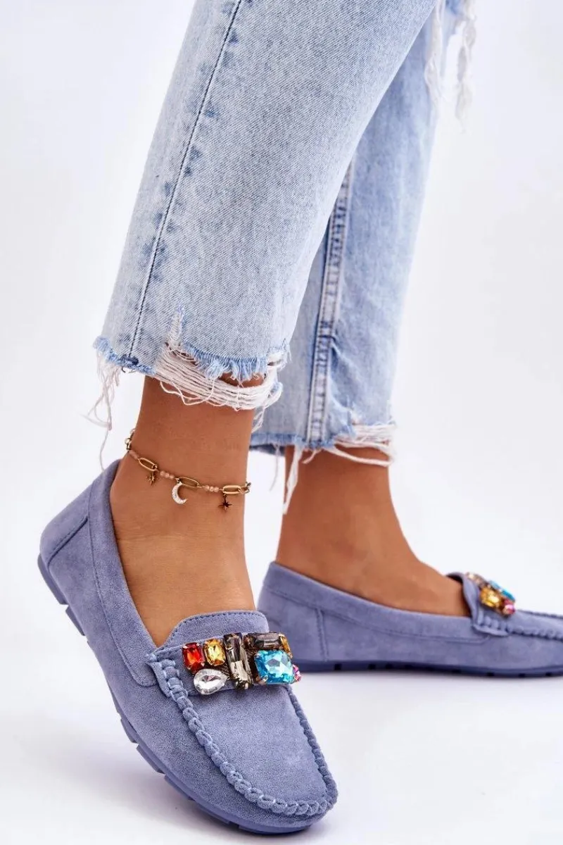 Clearance Damskie Zamszowe Mokasyny Z Kryształkami e Lucille Damskie Loafersy Damskie|Mokasyny Damskie Zamszowe