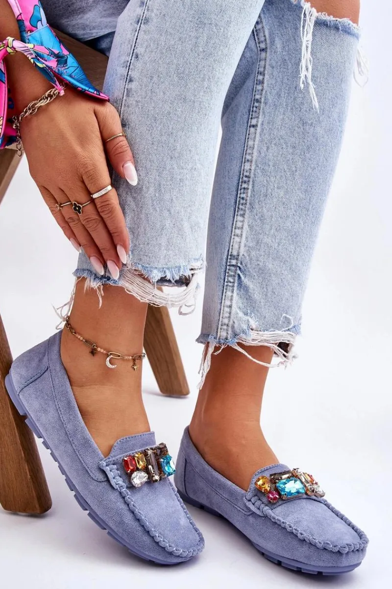 Clearance Damskie Zamszowe Mokasyny Z Kryształkami e Lucille Damskie Loafersy Damskie|Mokasyny Damskie Zamszowe