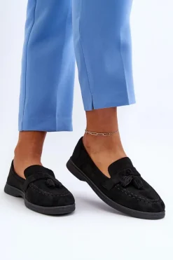 New Damskie Zamszowe Mokasyny Czarne Dansitu Damskie Loafersy Damskie|Mokasyny Damskie Zamszowe