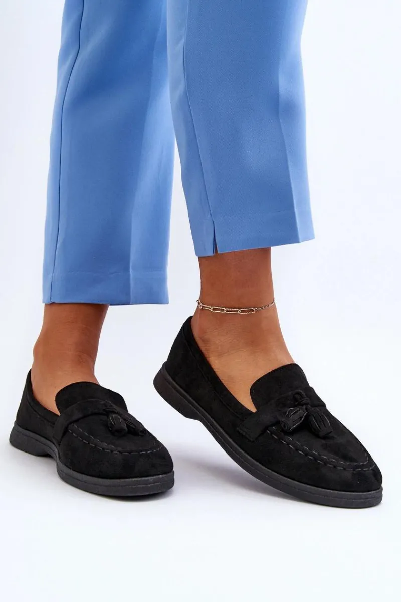 New Damskie Zamszowe Mokasyny Czarne Dansitu Damskie Loafersy Damskie|Mokasyny Damskie Zamszowe
