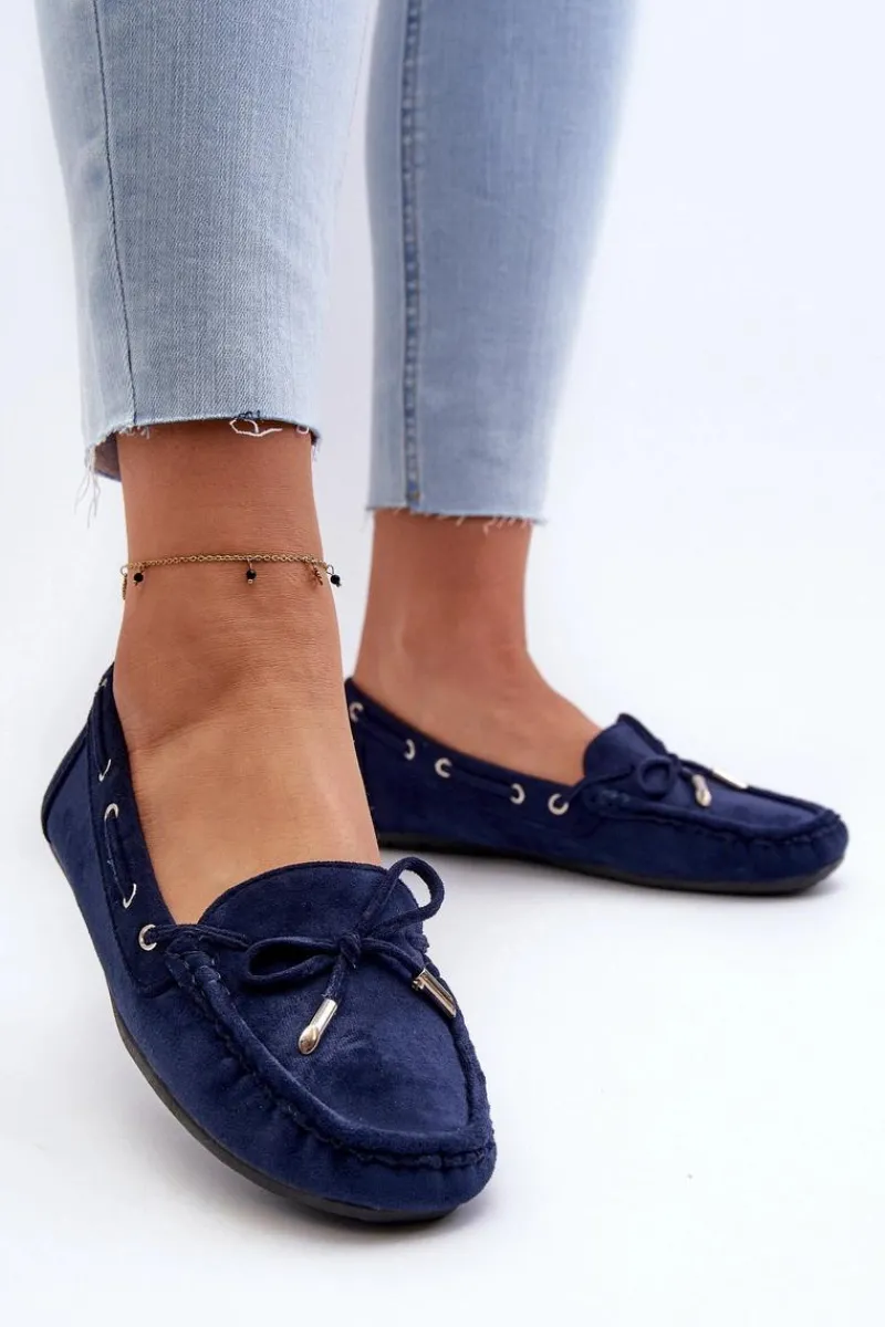 Online Boto Damskie Zamszowe Mokasyny Granatowe Si Passione Niebieski