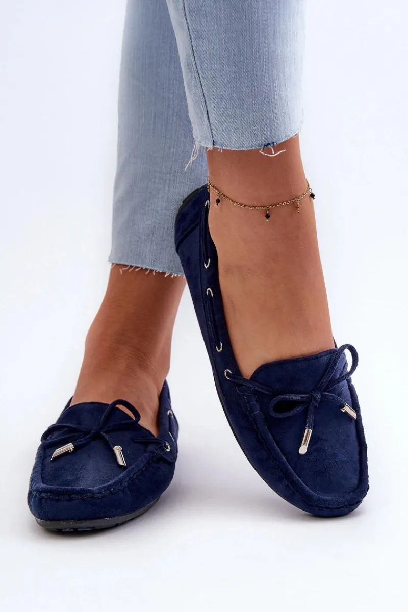 Online Boto Damskie Zamszowe Mokasyny Granatowe Si Passione Niebieski