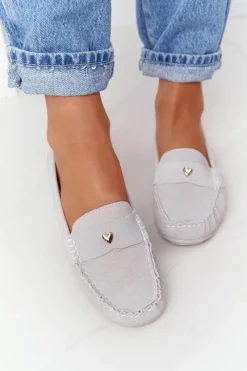 Mokasyny Damskie Zamszowe></noscript>Damskie buty S.Barski Damskie Zamszowe Mokasyny S.Barski Szare