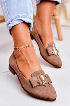 Mokasyny Damskie Zamszowe|Baleriny Klasyczne>Boto Damskie Zamszowe Mokasyny Baleriny Jasny Brąz Mary-Jane