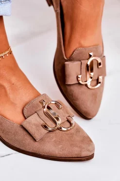 Mokasyny Damskie Zamszowe|Baleriny Klasyczne></noscript>Boto Damskie Zamszowe Mokasyny Baleriny Jasny Brąz Mary-Jane