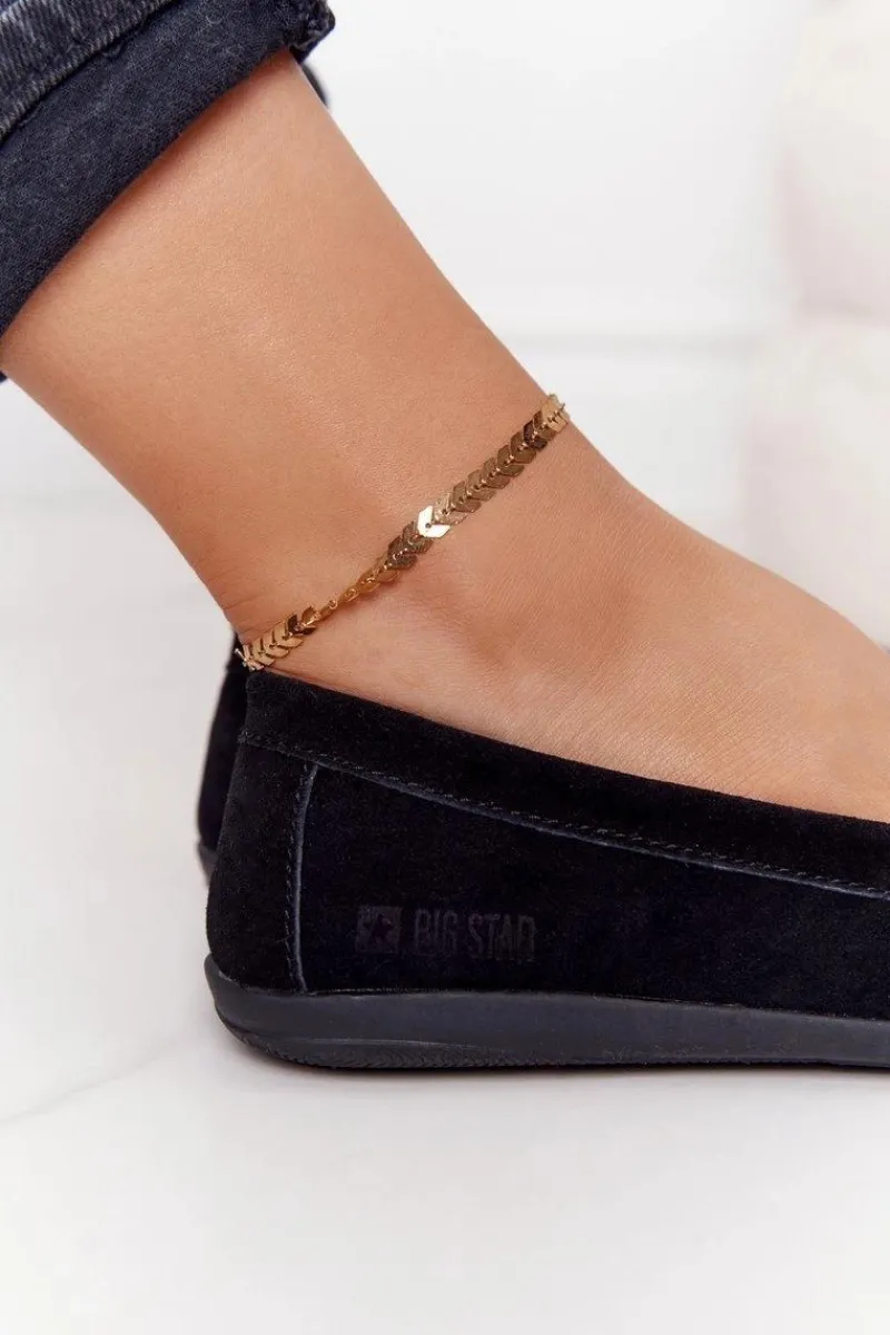 Outlet Damskie Zamszowe Mokasyny Big Star HH274662 Czarne Damskie Mokasyny Damskie Zamszowe