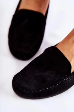 Online Boto Damskie Zamszowe Mokasyny Na Koturnie Czarne La Cava