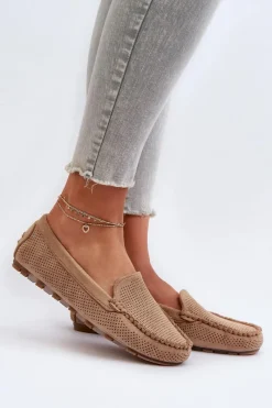 Outlet Damskie Zamszowe Mokasyny Ciemnobeżowe Ranica Damskie Loafersy Damskie|Mokasyny Damskie Zamszowe