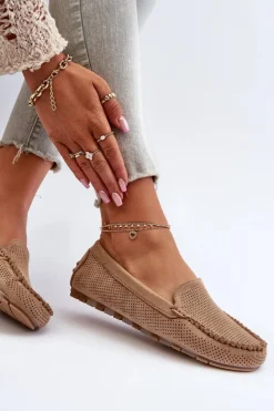 Outlet Damskie Zamszowe Mokasyny Ciemnobeżowe Ranica Damskie Loafersy Damskie|Mokasyny Damskie Zamszowe