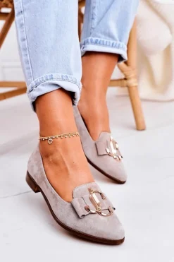 Mokasyny Damskie Zamszowe|Baleriny Klasyczne>Boto Damskie Zamszowe Mokasyny Baleriny Beżowe Mary-Jane