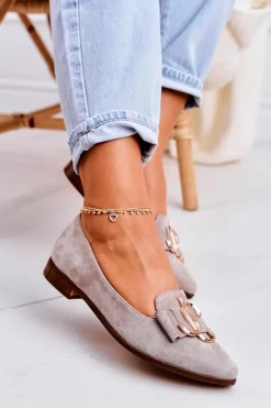 Mokasyny Damskie Zamszowe|Baleriny Klasyczne></noscript>Boto Damskie Zamszowe Mokasyny Baleriny Beżowe Mary-Jane