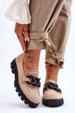 Best Buty damskie Vinceza Damskie Zamszowe Mokasyny Na Platformie Beżowe Bennett