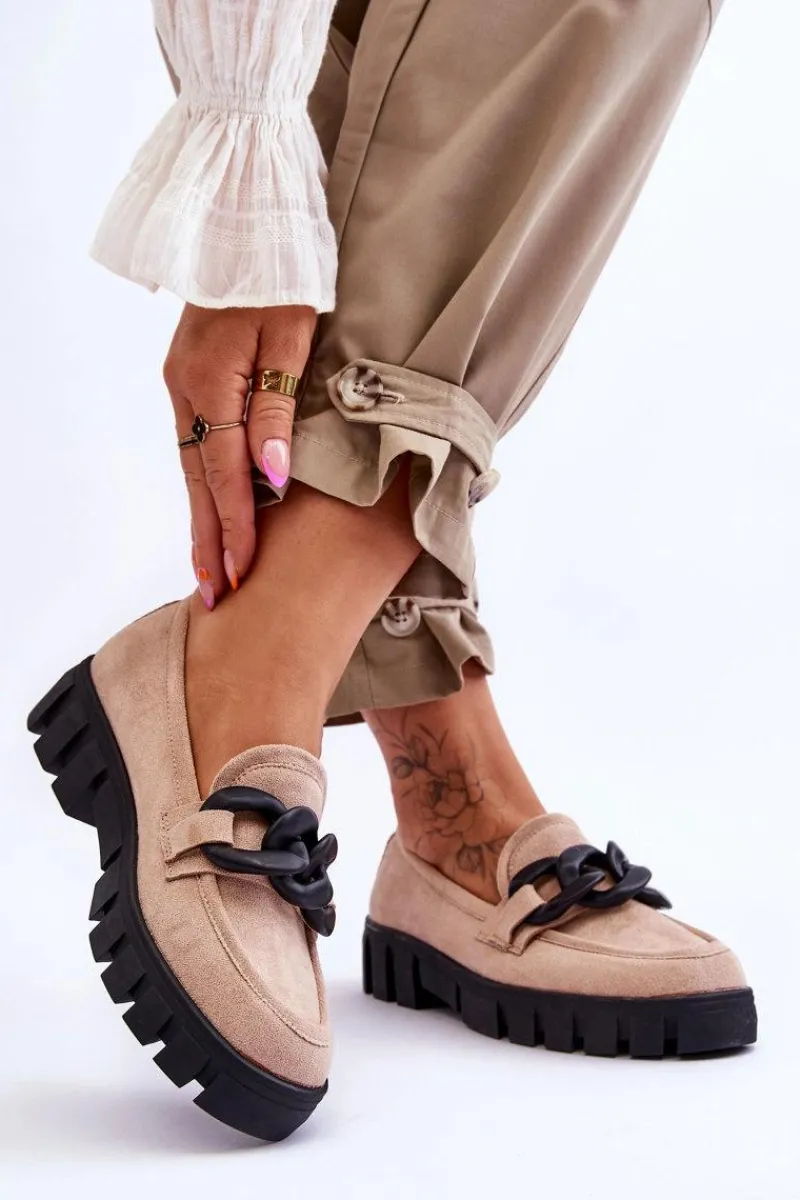 Best Buty damskie Vinceza Damskie Zamszowe Mokasyny Na Platformie Beżowe Bennett