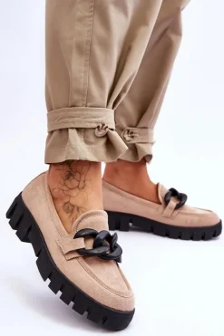 Best Buty damskie Vinceza Damskie Zamszowe Mokasyny Na Platformie Beżowe Bennett