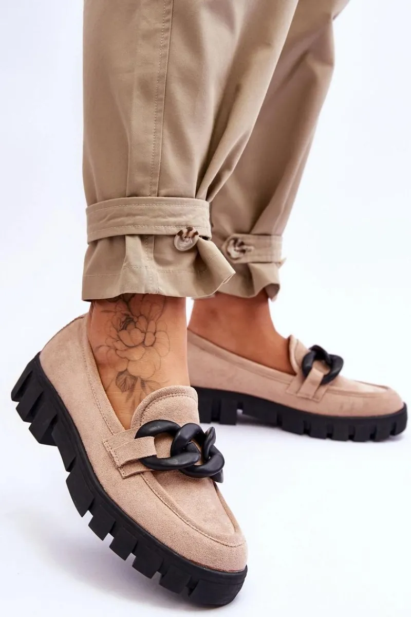 Best Buty damskie Vinceza Damskie Zamszowe Mokasyny Na Platformie Beżowe Bennett