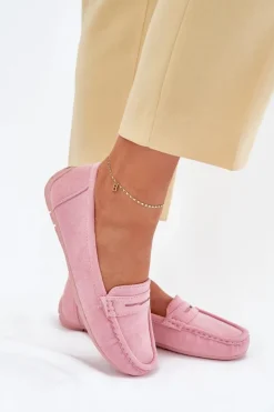 Hot Boto Damskie Zamszowe Mokasyny Jasnoróżowe Lenvie Różowy