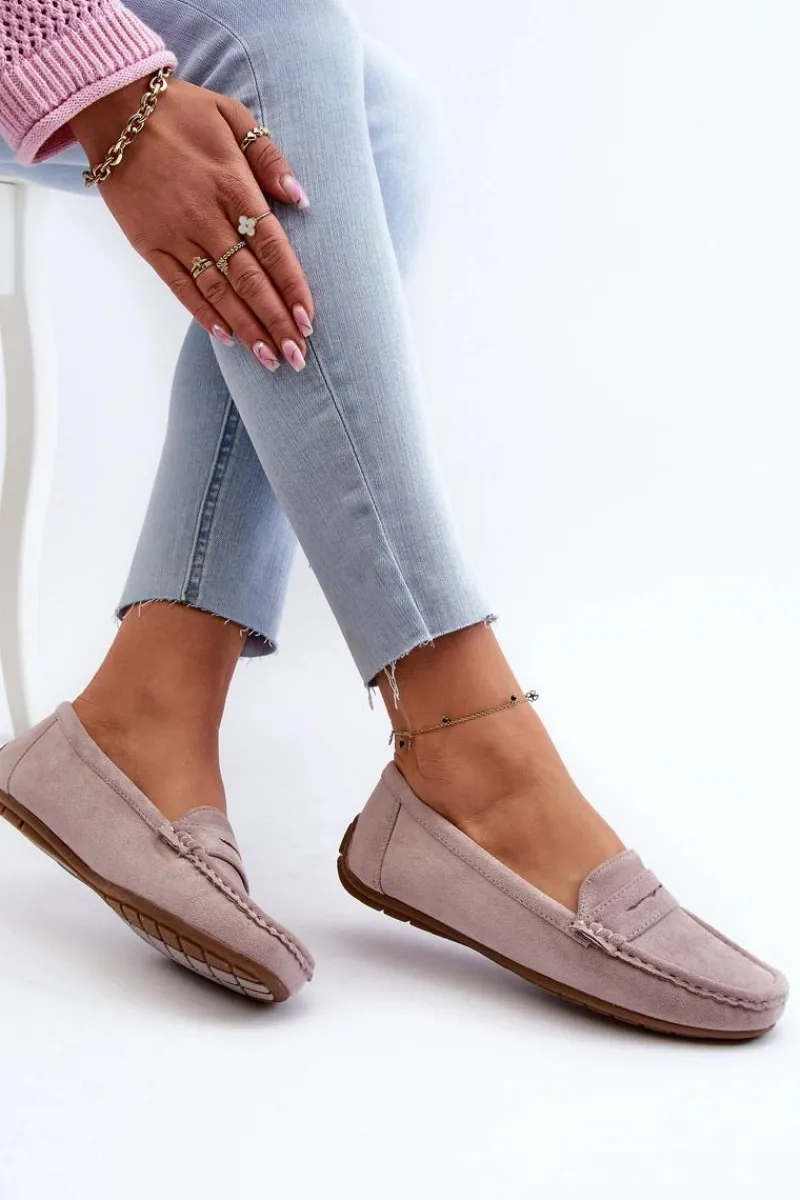 Loafersy Damskie|Mokasyny Damskie Zamszowe>Boto Damskie Zamszowe Mokasyny Fioletowe Lenvie Fioletowy