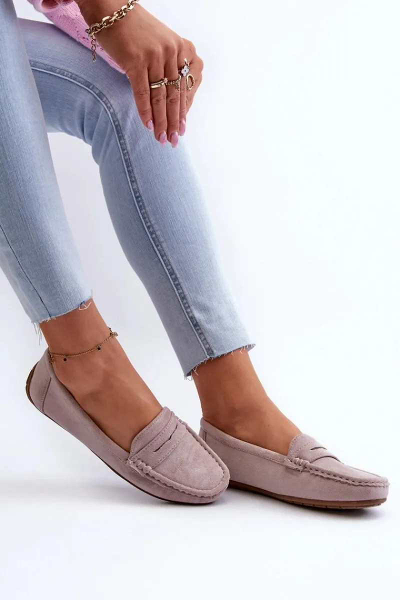 Loafersy Damskie|Mokasyny Damskie Zamszowe>Boto Damskie Zamszowe Mokasyny Fioletowe Lenvie Fioletowy