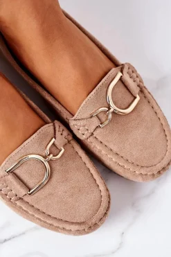 Discount Boto Damskie Zamszowe Mokasyny Jasny Brąz Downtown