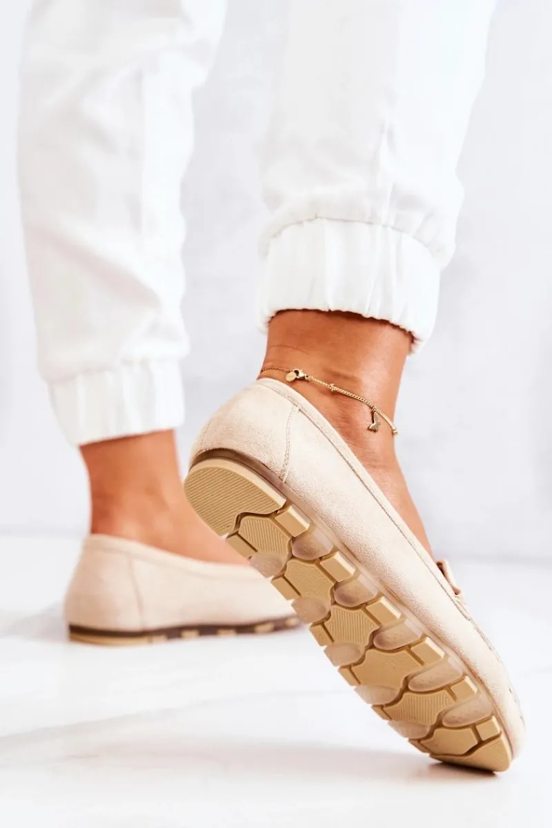 Discount Damskie Zamszowe Mokasyny Beżowe Madelyn Damskie Mokasyny Damskie Zamszowe