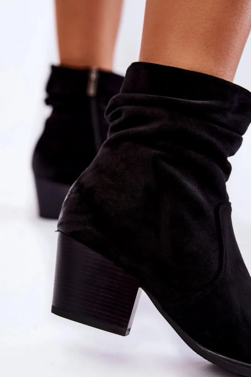 Discount Damskie Zamszowe Ocieplane Botki Czarne Wenche Damskie Czarne Botki|Botki Zimowe Damskie