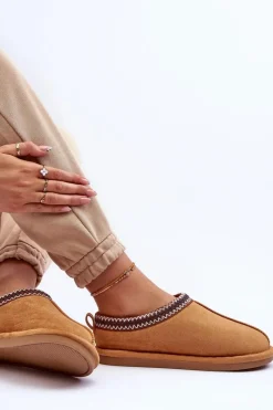 Best Damskie Zamszowe Papcie Z Futerkiem Brązowe Polinna Damskie Kapcie Klasyczne