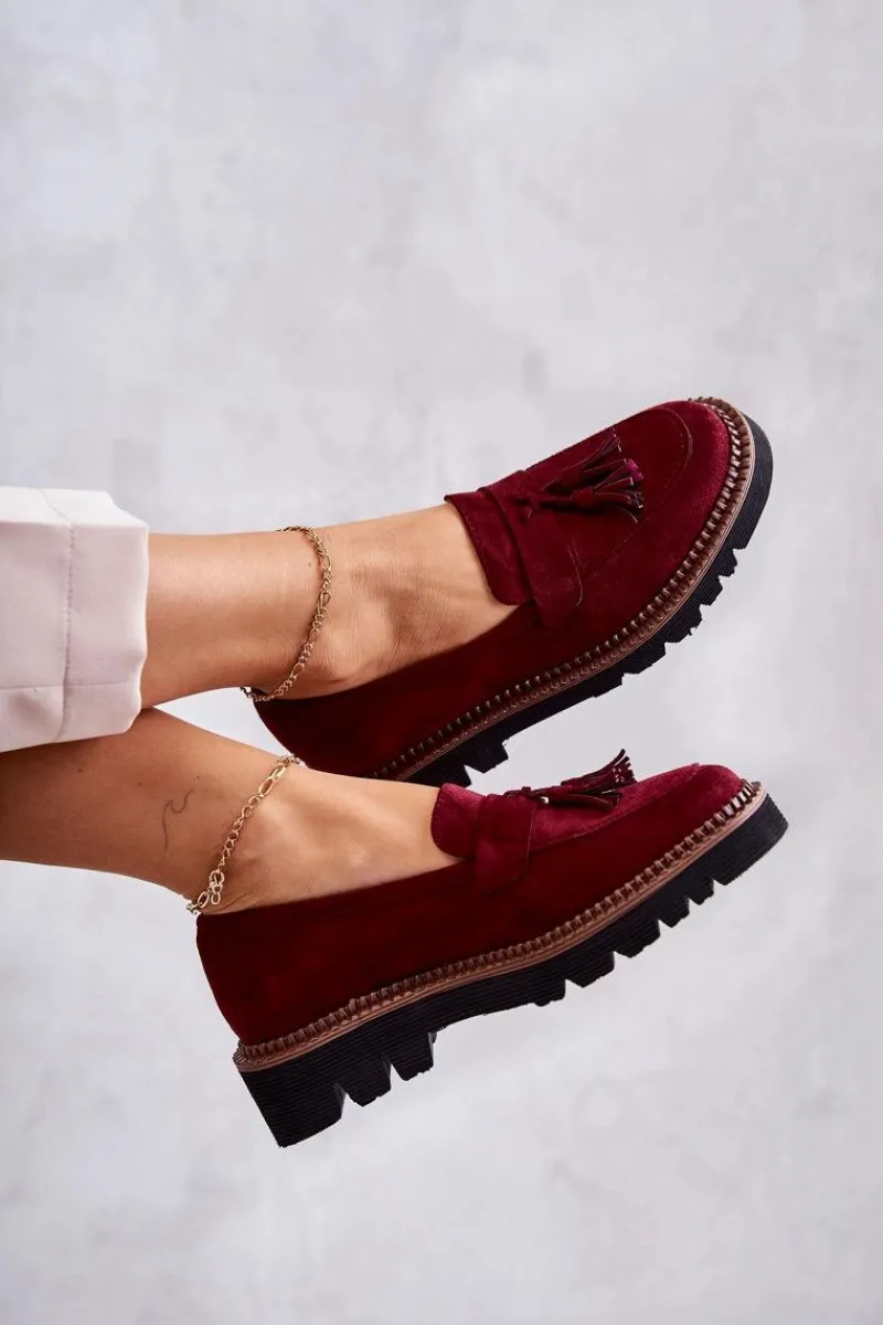 Best Buty damskie Vinceza Damskie Zamszowe Półbuty Na Platformie Bordowe Unni