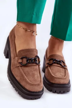 Outlet Buty damskie Vinceza Damskie Zamszowe Półbuty Na Obcasie Ciemnobeżowe Sanya