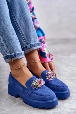 Mokasyny Damskie Zamszowe><noscript><img width=