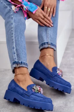 Mokasyny Damskie Zamszowe><noscript><img width=