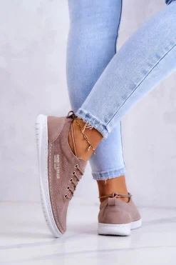 Clearance Evento Damskie Zamszowe Tenisówki Brązowe Cloesa