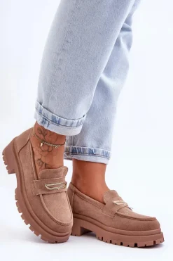 Mokasyny Na Platformie|Mokasyny Damskie Zamszowe></noscript>Boto Damskie Zamszowe Wsuwane Mokasyny Ciemnobeżowe Pure Love