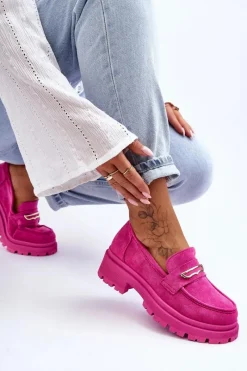 Boto Damskie Zamszowe Wsuwane Mokasyny Różowe Pure Love