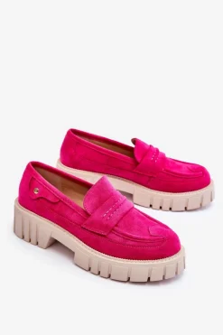 Hot Boto Damskie Zamszowe Wsuwane Półbuty Fuksja Fiorell Różowy