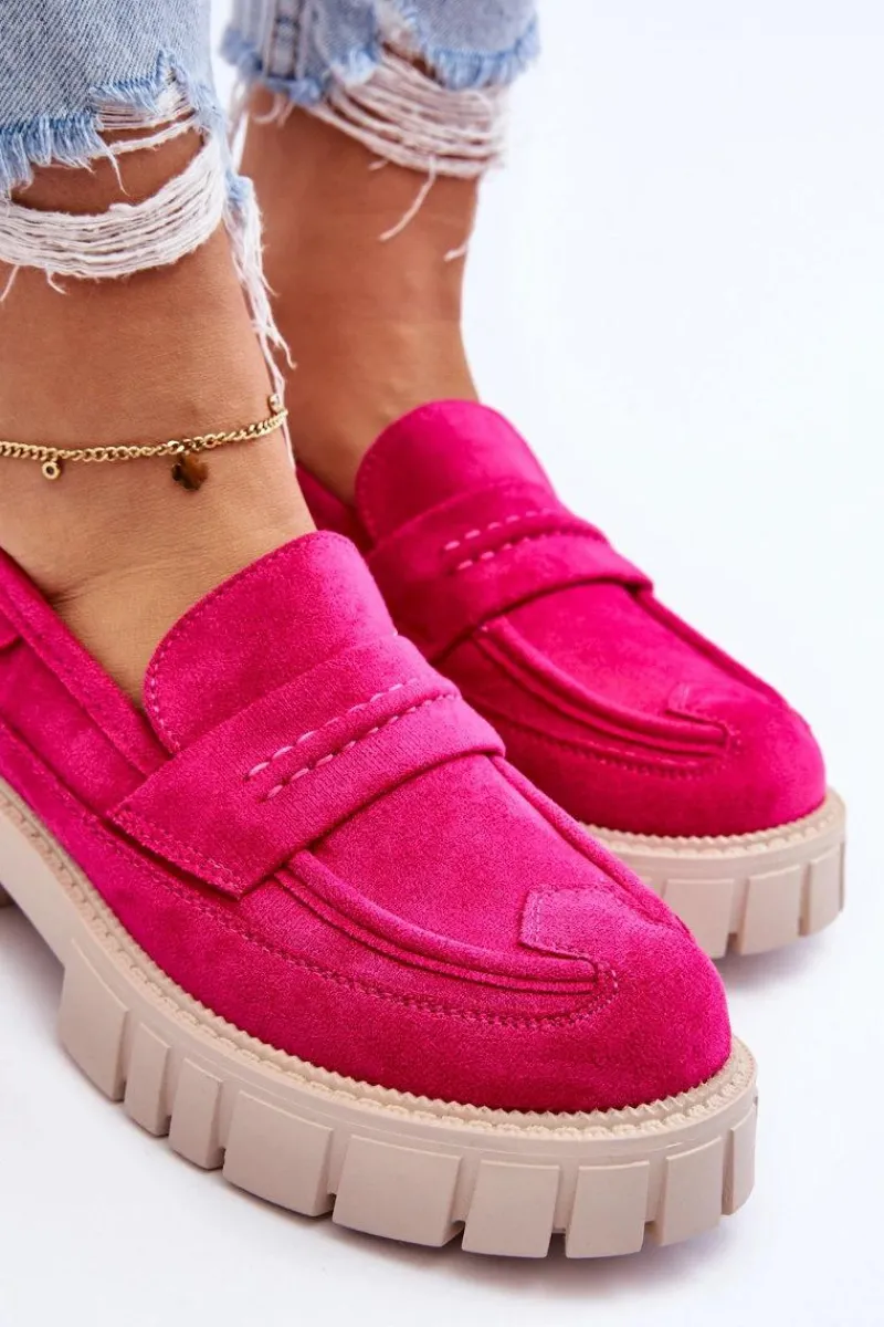 Hot Boto Damskie Zamszowe Wsuwane Półbuty Fuksja Fiorell Różowy