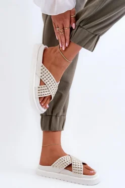 Online Damskie Zdobione Klapki Na Platformie Białe Niraela Damskie Klapki Na Platformie|Klapki Damskie Klasyczne