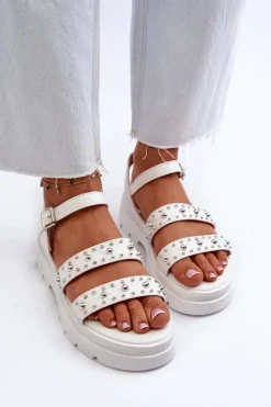 Sandały Płaskie><noscript><img width=